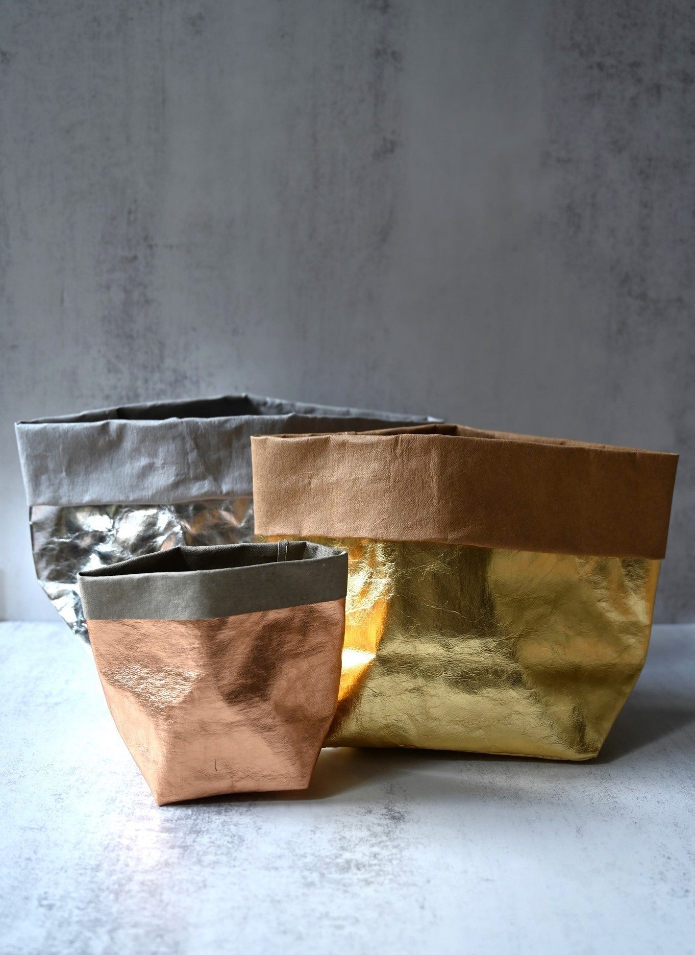 Silver, Copper and Gold bags